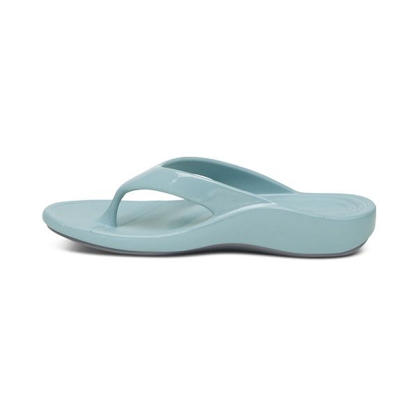 Aetrex Women's Maui Flip Flops Blue Sandals UK 9884-968